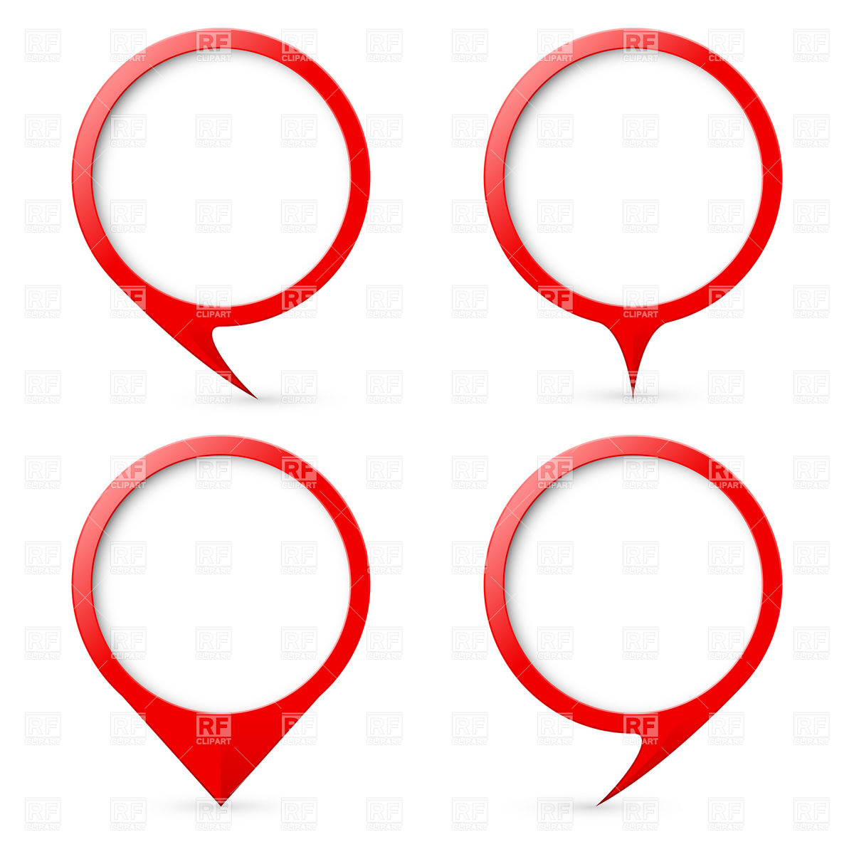 1200x1200 Red Round Map Markers And Pointers Vector Image Vector Artwork