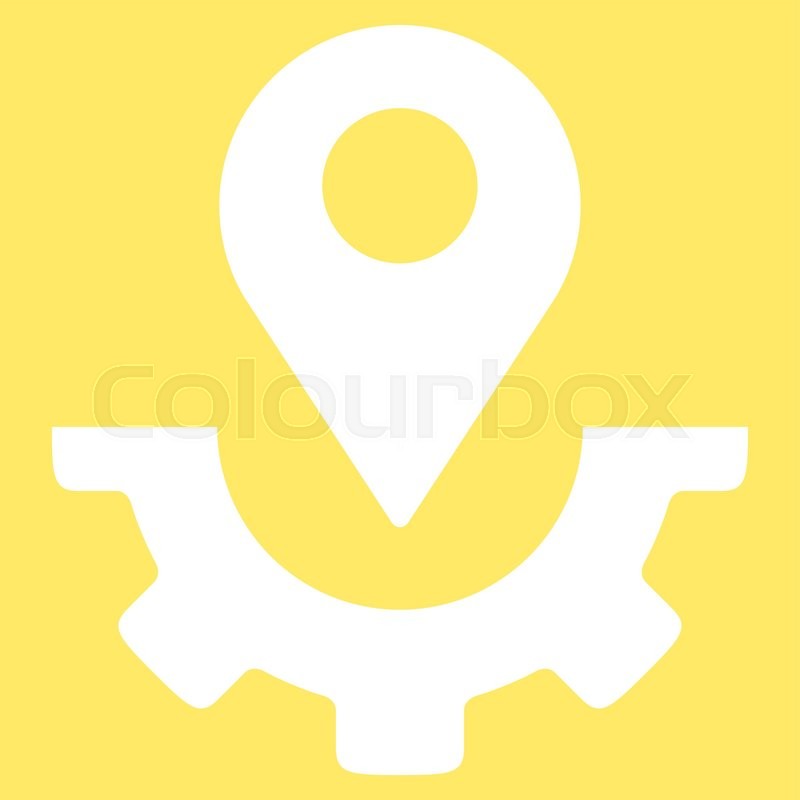 800x800 Service Map Marker Vector Icon. Style Is Flat Symbol, White Color