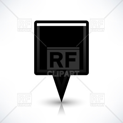 400x400 Square Shaped Black Map Marker Vector Image Vector Artwork Of