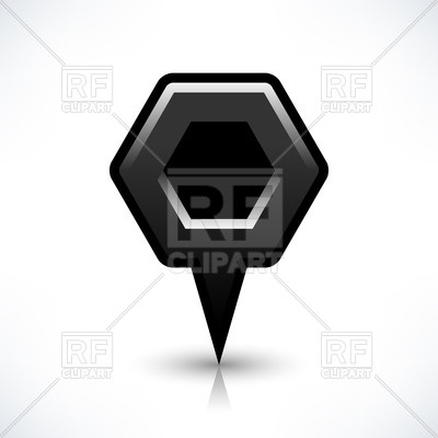 400x400 Dark Gray Hexagon Shaped Map Marker Vector Image Vector Artwork