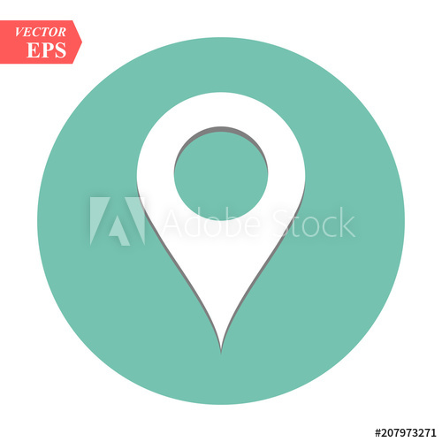 500x500 Location Icon Vector, Pin Sign, Gps Symbol, Pointer, Navigation