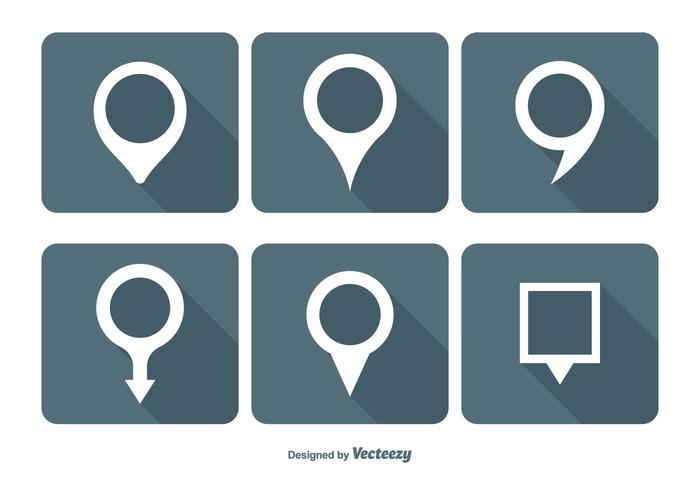 700x490 Map Pin Vector Icon Set