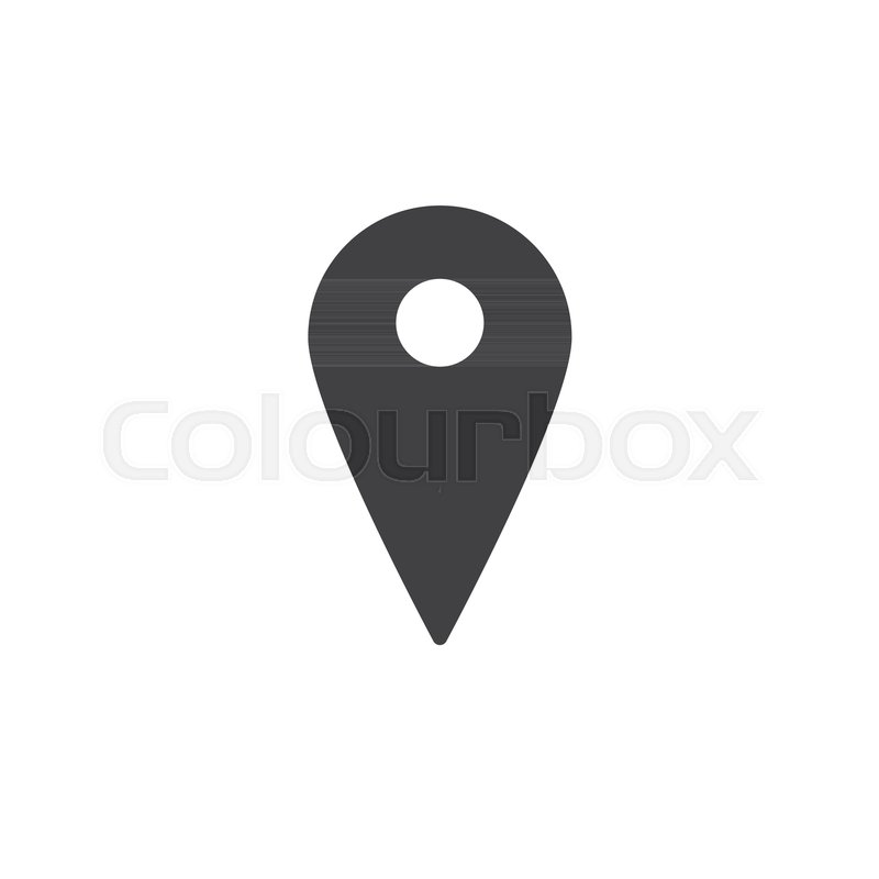 800x800 Map Pin Icon Vector, Filled Flat Sign, Solid Pictogram Isolated On