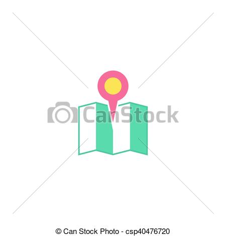 450x470 Map Pin Icon Vector. Flat Simple Color Pictogram.