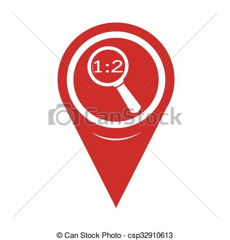 450x470 Map Pin Pointer Magnifying Glass Icon Vector Clip Art