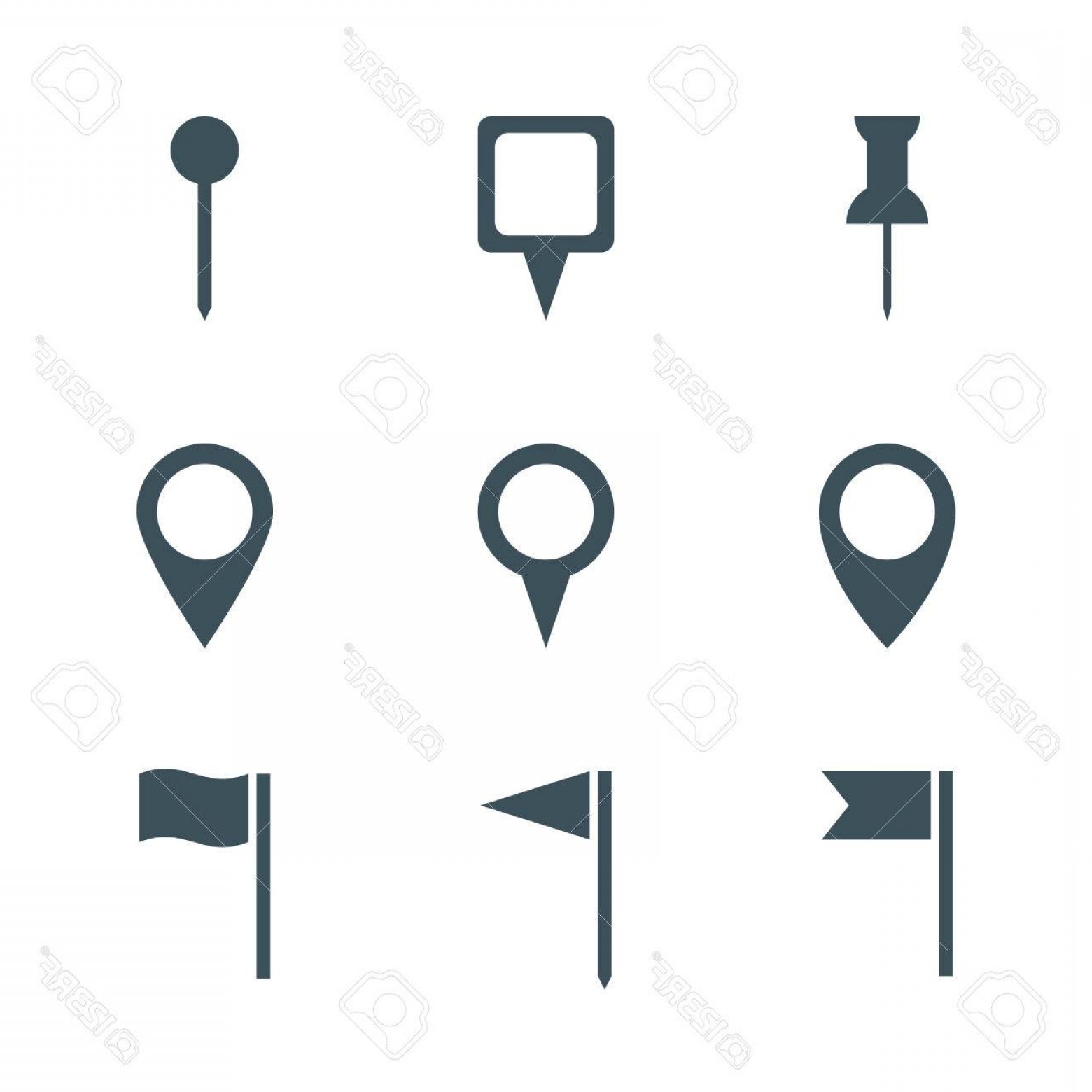 1560x1560 Photostock Vector Map Pin Icon Set Isolated On White Background