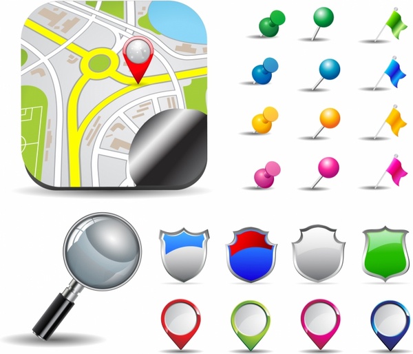 600x514 Map Pins Free Vector In Adobe Illustrator Ai ( .ai ), Encapsulated