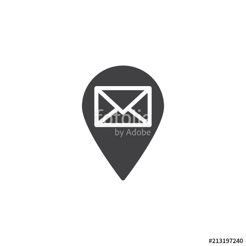 500x500 Post Office Map Pin Vector Icon. Filled Flat Sign For Mobile