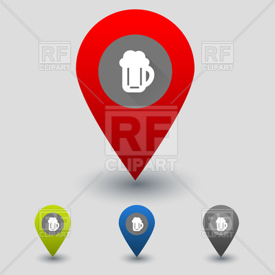 400x400 Colorful Navigation Signs With Flat Mug Of Beer