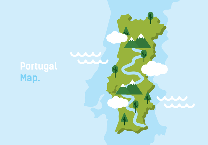 700x490 Portugal Map Vector Illustration