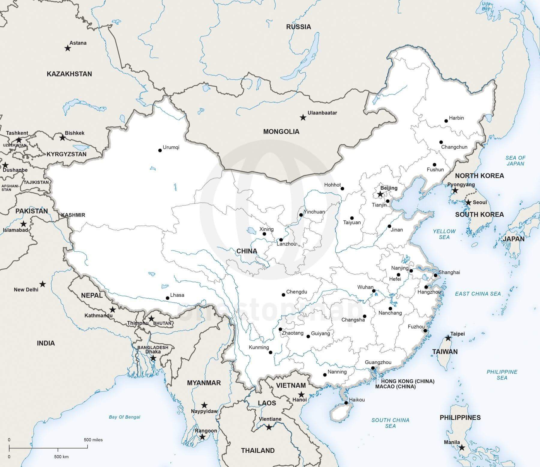 1800x1559 Vector Map Of China Political One Stop Map