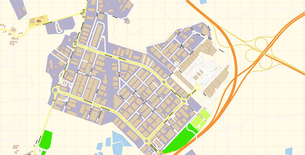 1000x507 Cartagena Map Vector Spain Extra Detailed City Plan Editable