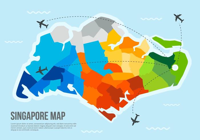 700x490 Free Singapore Map Vector