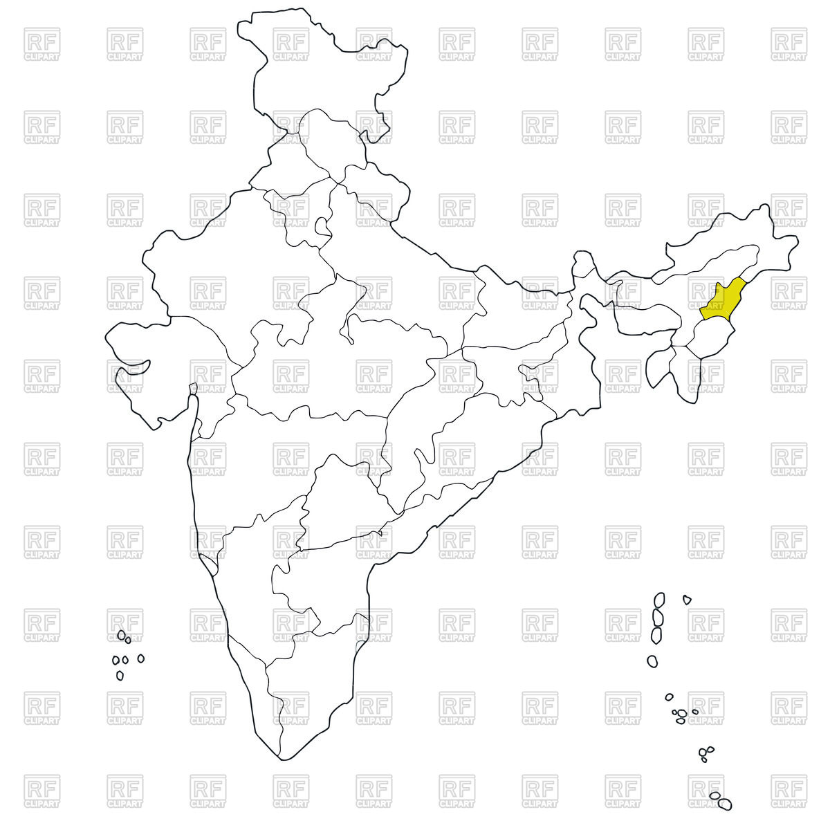 1200x1200 Map Of States Of India