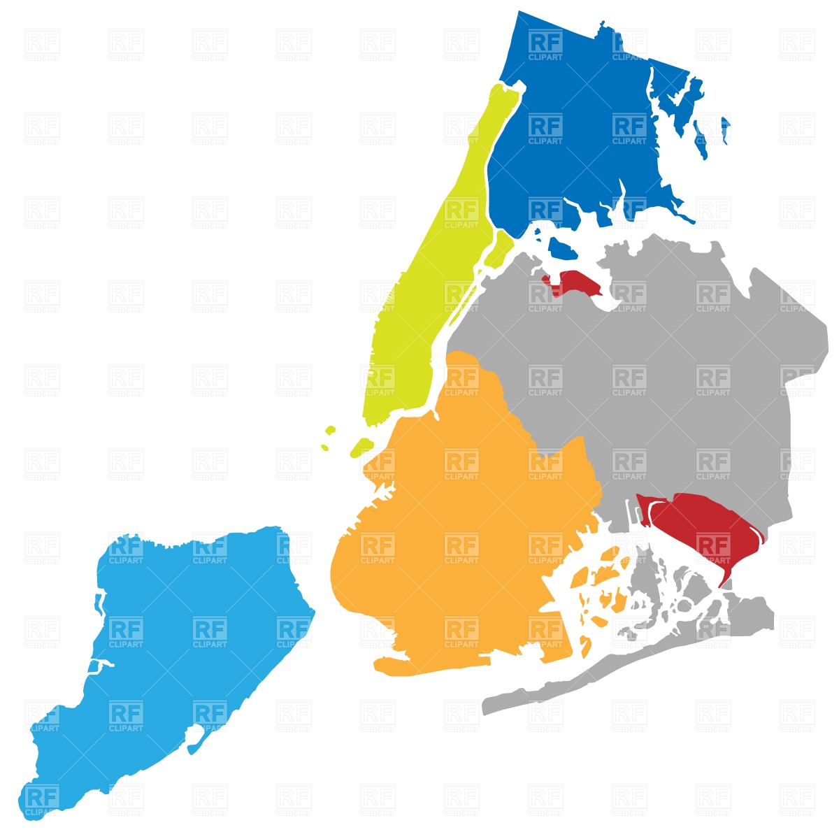 1200x1200 New York Boroughs Map Vector Image Vector Artwork Of Signs