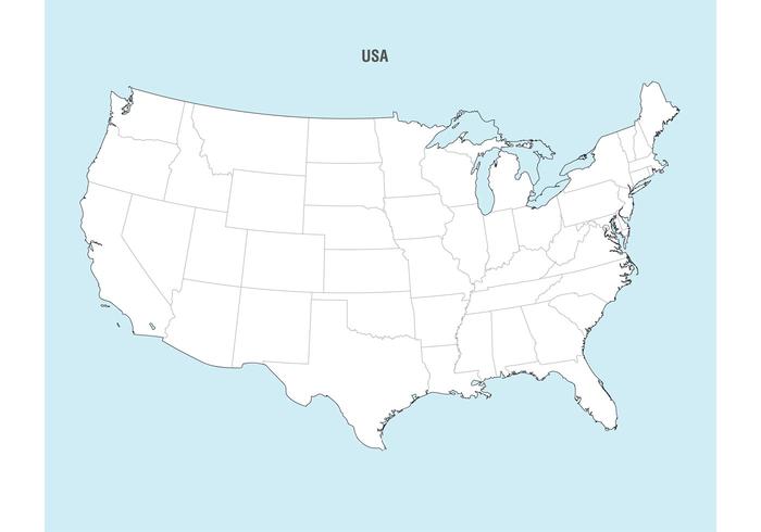 700x490 United States Map Vector