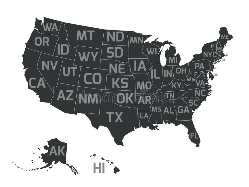 800x600 United States Of Map Vector Art Images The Us State Abbreviations