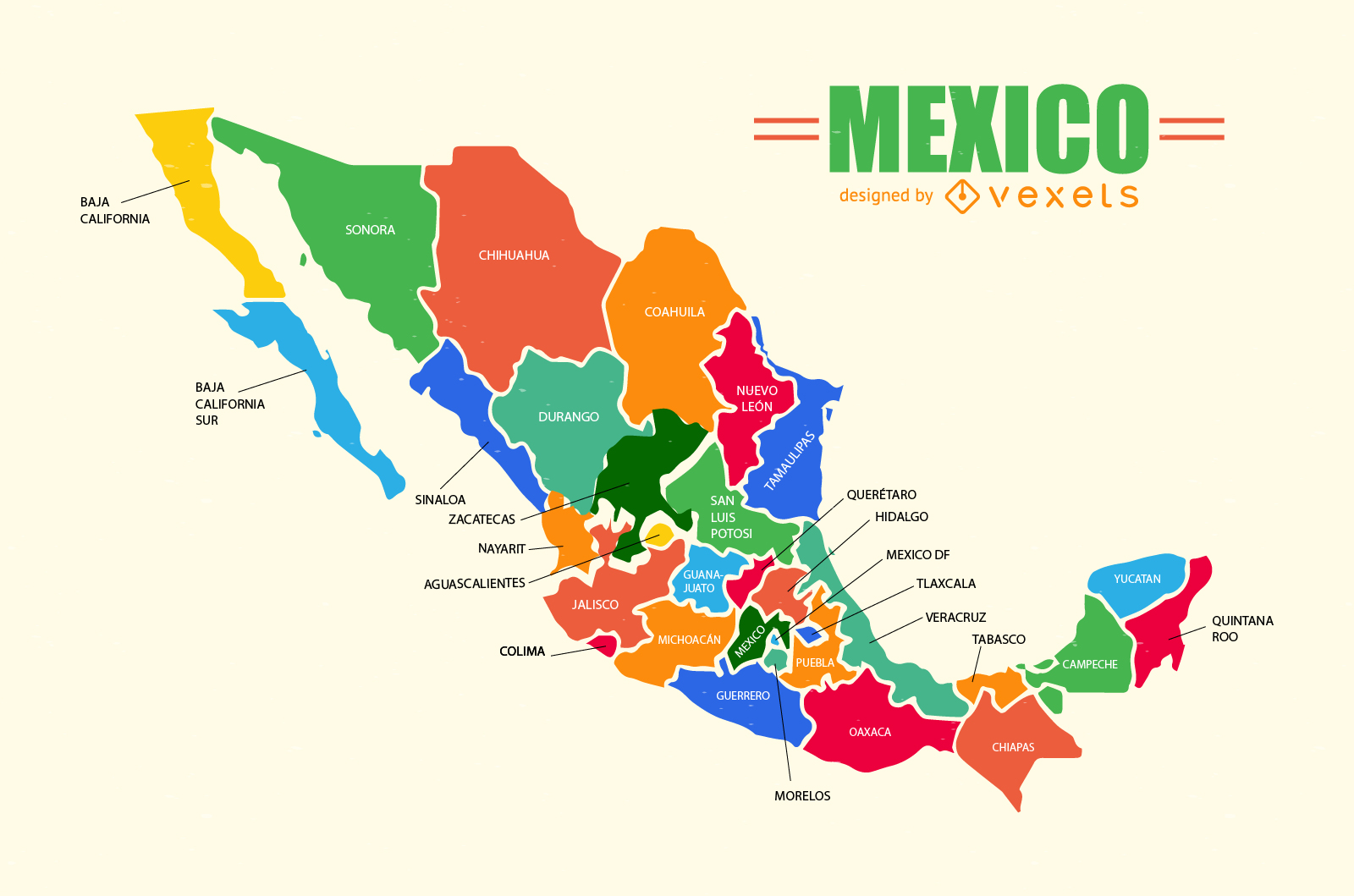 Mapa Mexico Vector at GetDrawings | Free download