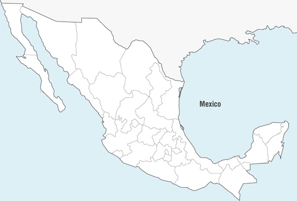 600x407 Mexico Map Vector Free Vector In Adobe Illustrator Ai ( .ai