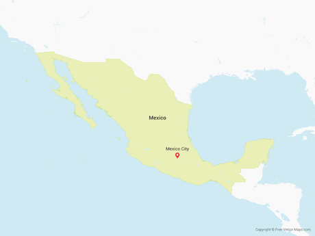 460x345 Vector Maps Of Mexico Free Vector Maps