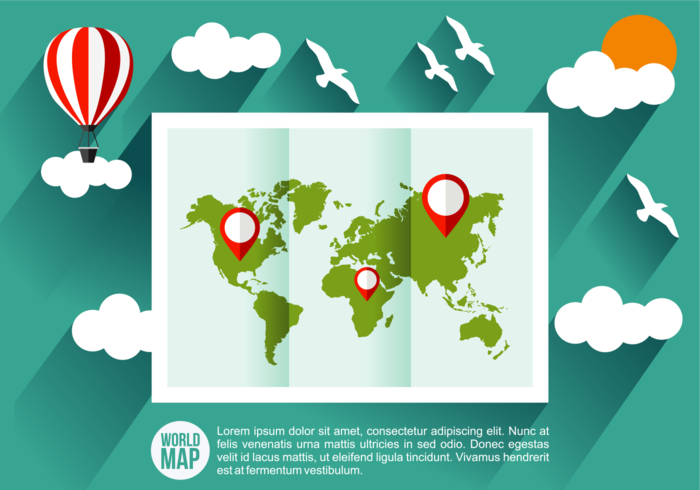 700x490 Mapa Mundi Vector Illustration