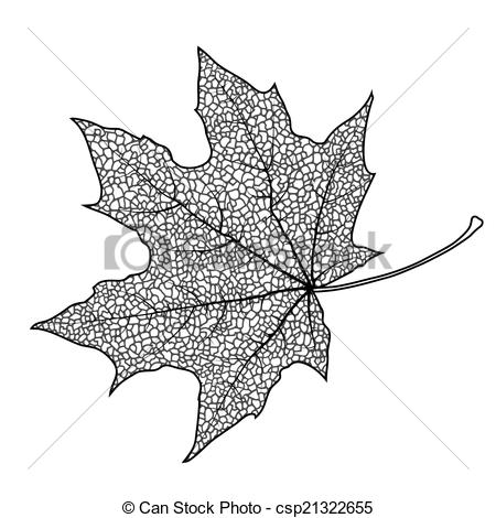 450x470 Maple Leaf. Silhouette Of The Textured Maple Leaf, Vector