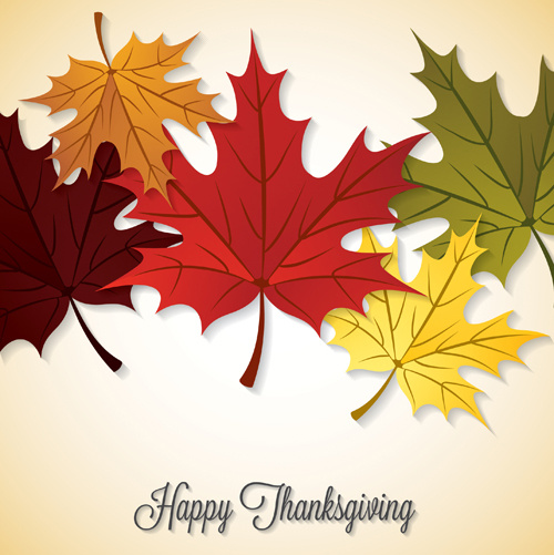 500x501 Thanksgiving Background With Maple Leaf Vector Design Free Vector