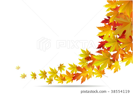 450x317 Maple Autumn Falling Leaves, Vector Illustration.