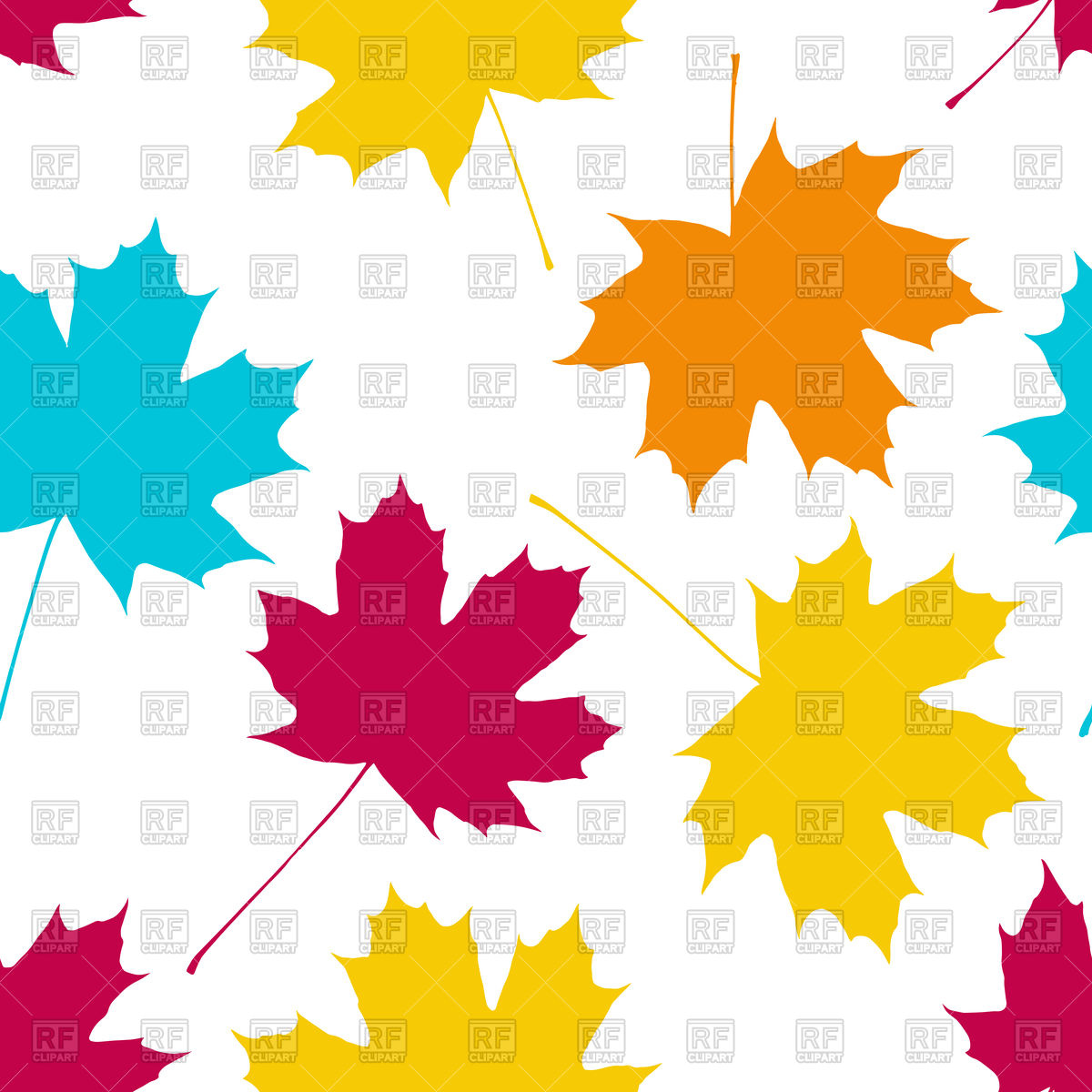 1200x1200 Seamless Pattern With Colorful Leaves Of Maple Vector Image