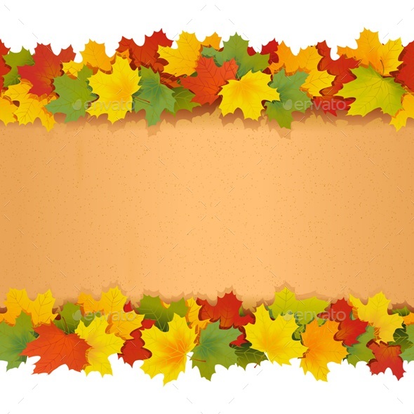 590x590 Vector Paper Border With Maple Leaves By Dashadima Graphicriver