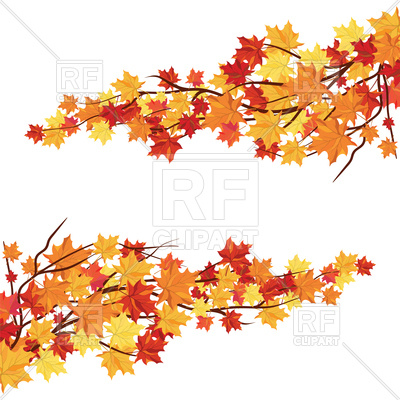 400x400 Branches With Orange Maple Leaves Vector Image Vector Artwork Of