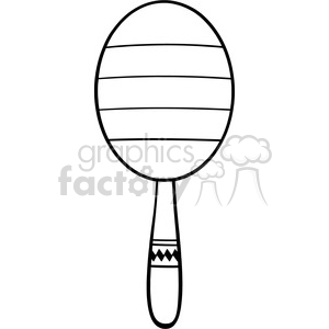 300x300 Royalty Free Black And White Mexican Maracas Vector Illustration