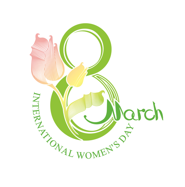 600x605 Delicate Tulip In Figure Eight 8 March Vector Free Download