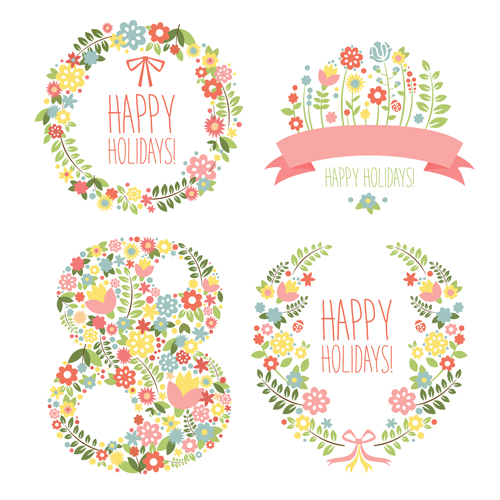 500x500 Flower Frames With 8 March Womens Day Vector Free Download