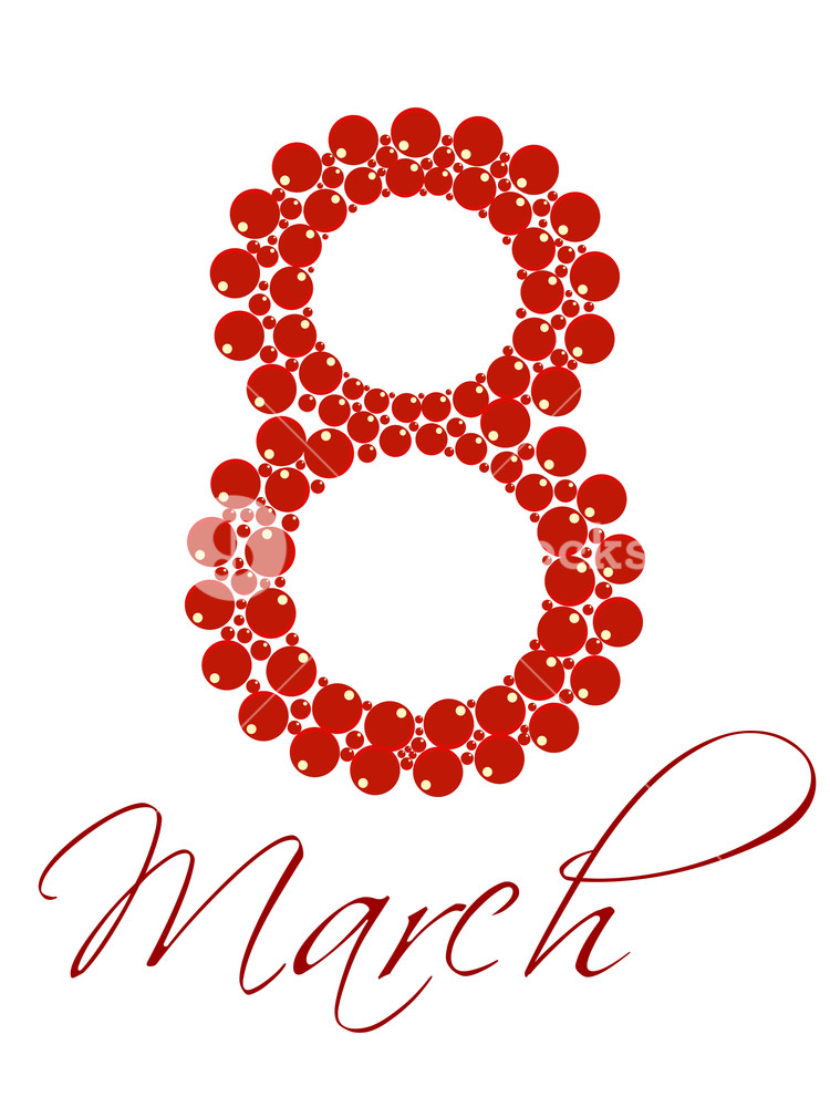 750x1000 Vector Illustration Of A Text 8 March For International Womens Day