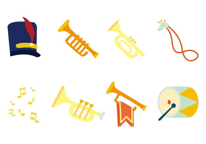 700x490 Free Marching Band Instrument Icons Vector