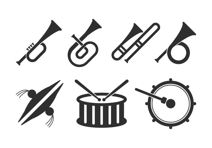 700x490 Marching Band Icons Set