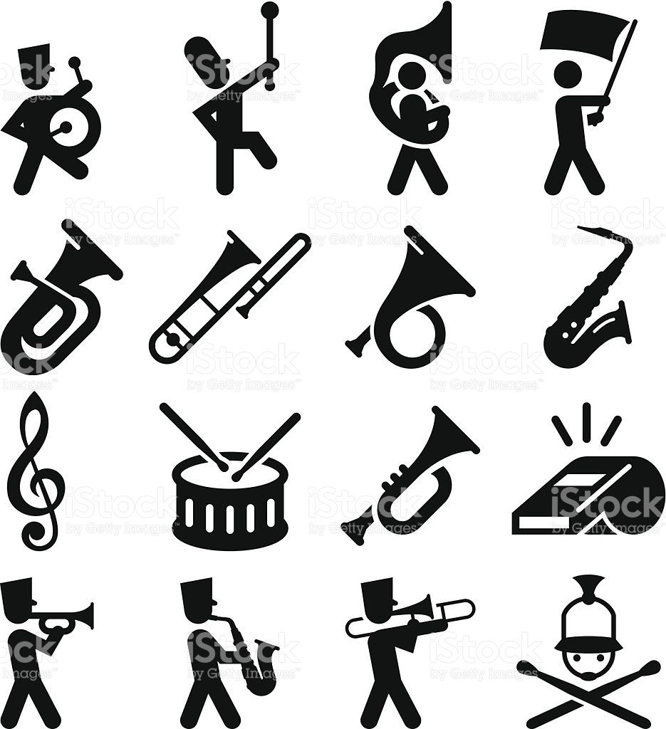 935x1024 Marching Band Icons. Professional Clip Art For Your Print Or Web