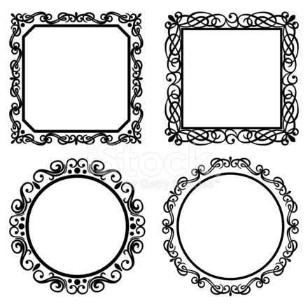 440x440 Conjunto De Fronteras Marcos Vector Vintage Stock Vector