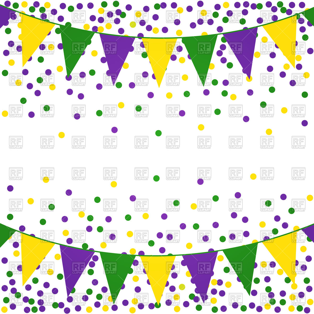 1200x1200 Mardi Gras Background With Beads And Flags Vector Image Vector