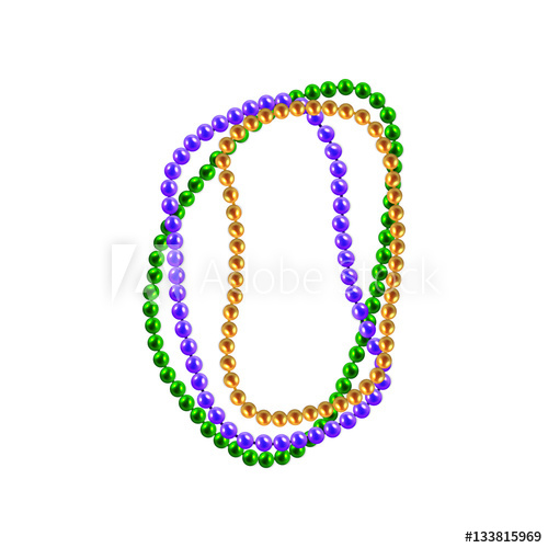 500x500 Mardi Gras Beads. Vector Illustration