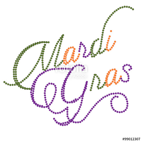 500x500 Mardi Gras Spelled Out By Beads Design Element. Eps 10 Vector