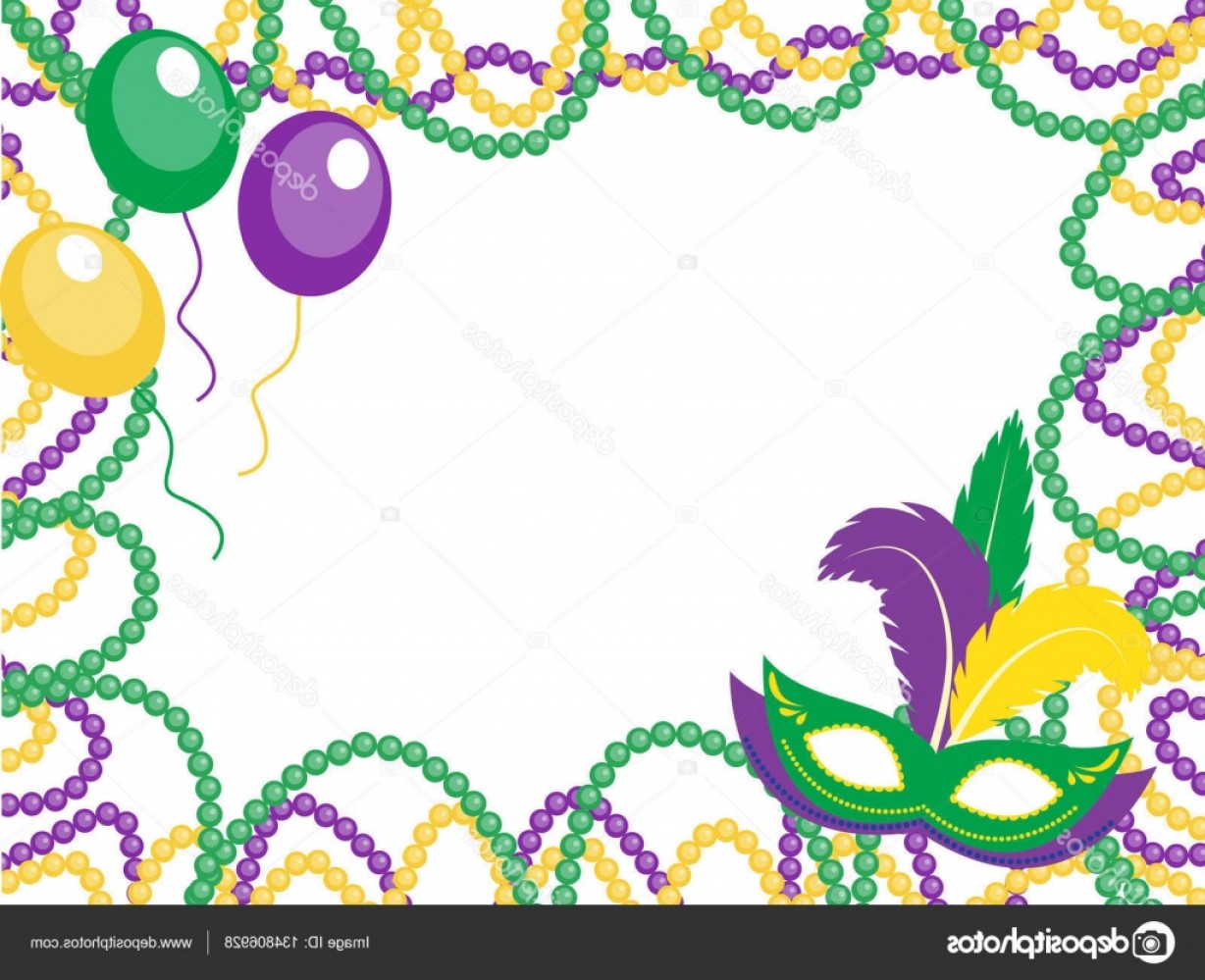 1228x999 Stock Illustration Mardi Gras Beads Colored Frame Lazttweet