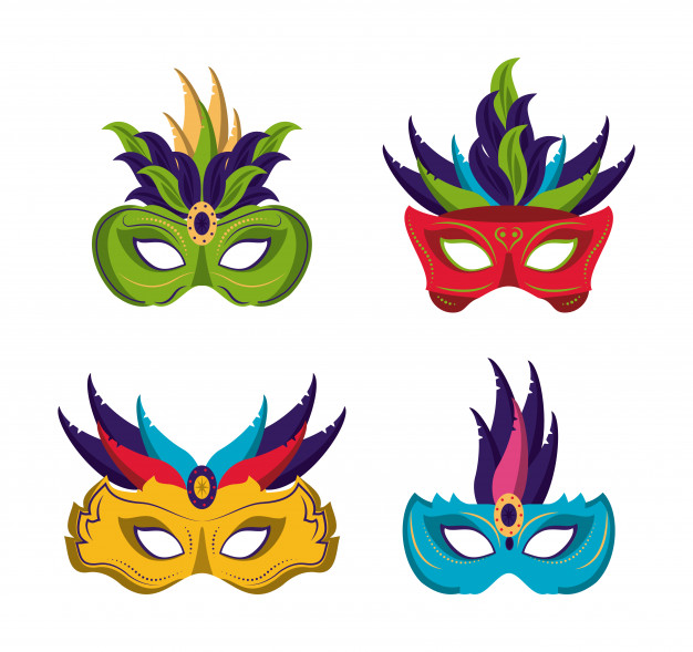 626x589 Mardi Gras Masks Icons Vector Premium Download