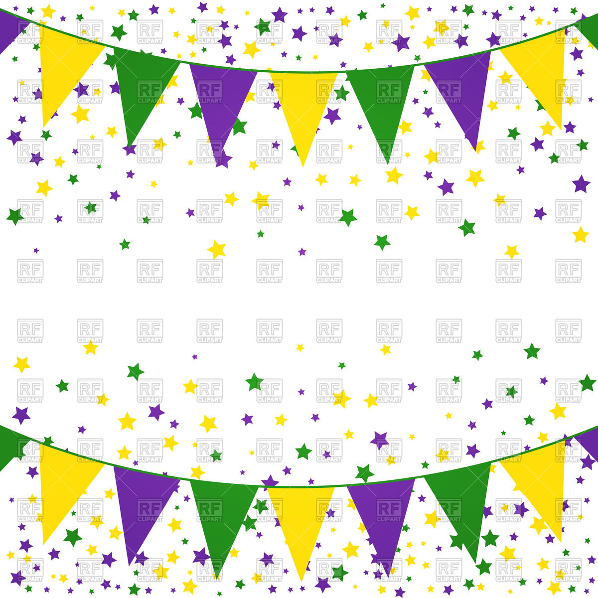 1200x1200 Mardi Gras Bunting Background With Confetti Vector Image Vector