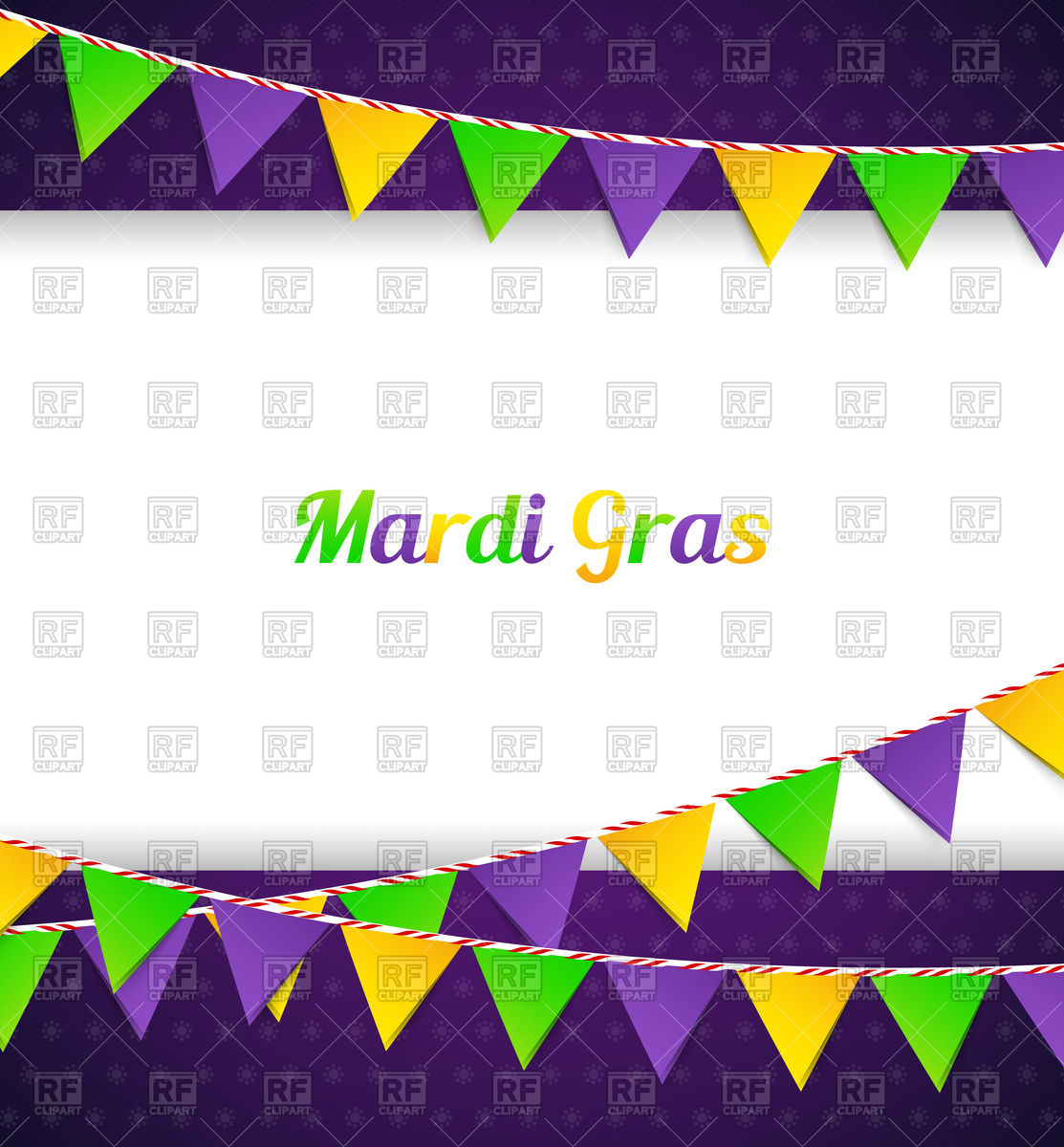 1113x1200 Mardi Gras Card With Garlands