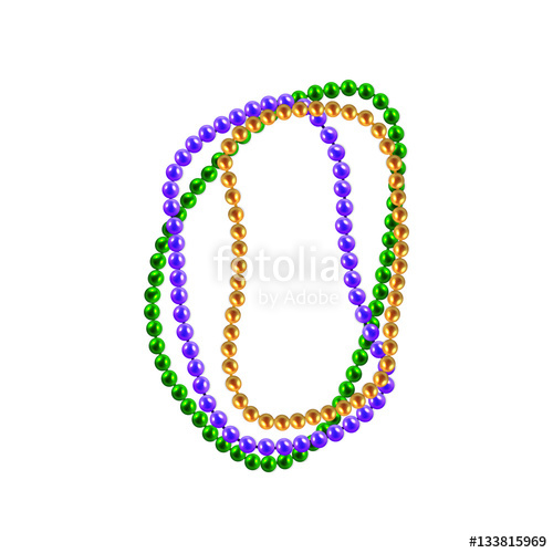 500x500 Mardi Gras Beads. Vector Illustration Stock Image And Royalty