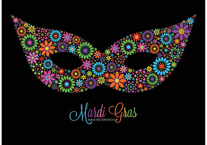 700x490 Free Vector Colorful Flowers Mardi Gras Mask