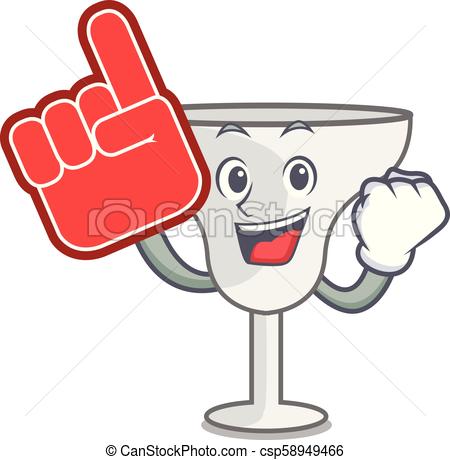 450x460 Foam Finger Margarita Glass Mascot Cartoon Vector Illustration.