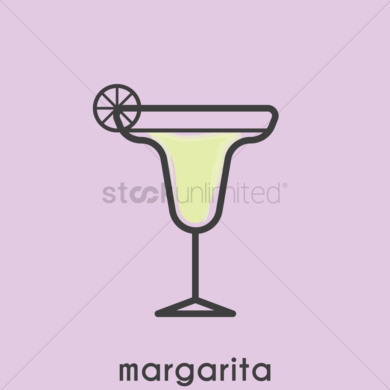 1300x1300 Margarita Glass Vector Image